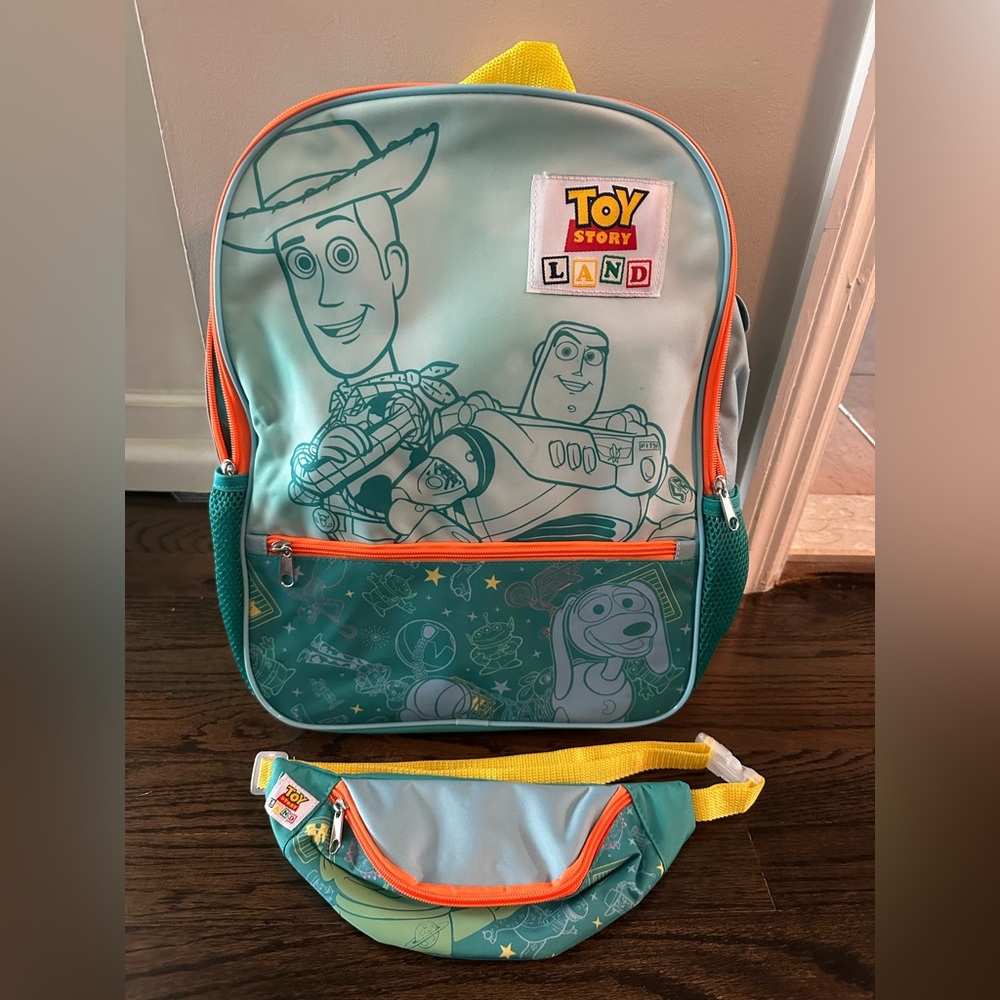 Brand New:  Disney Toy Story Backpack and Waist Bag Set